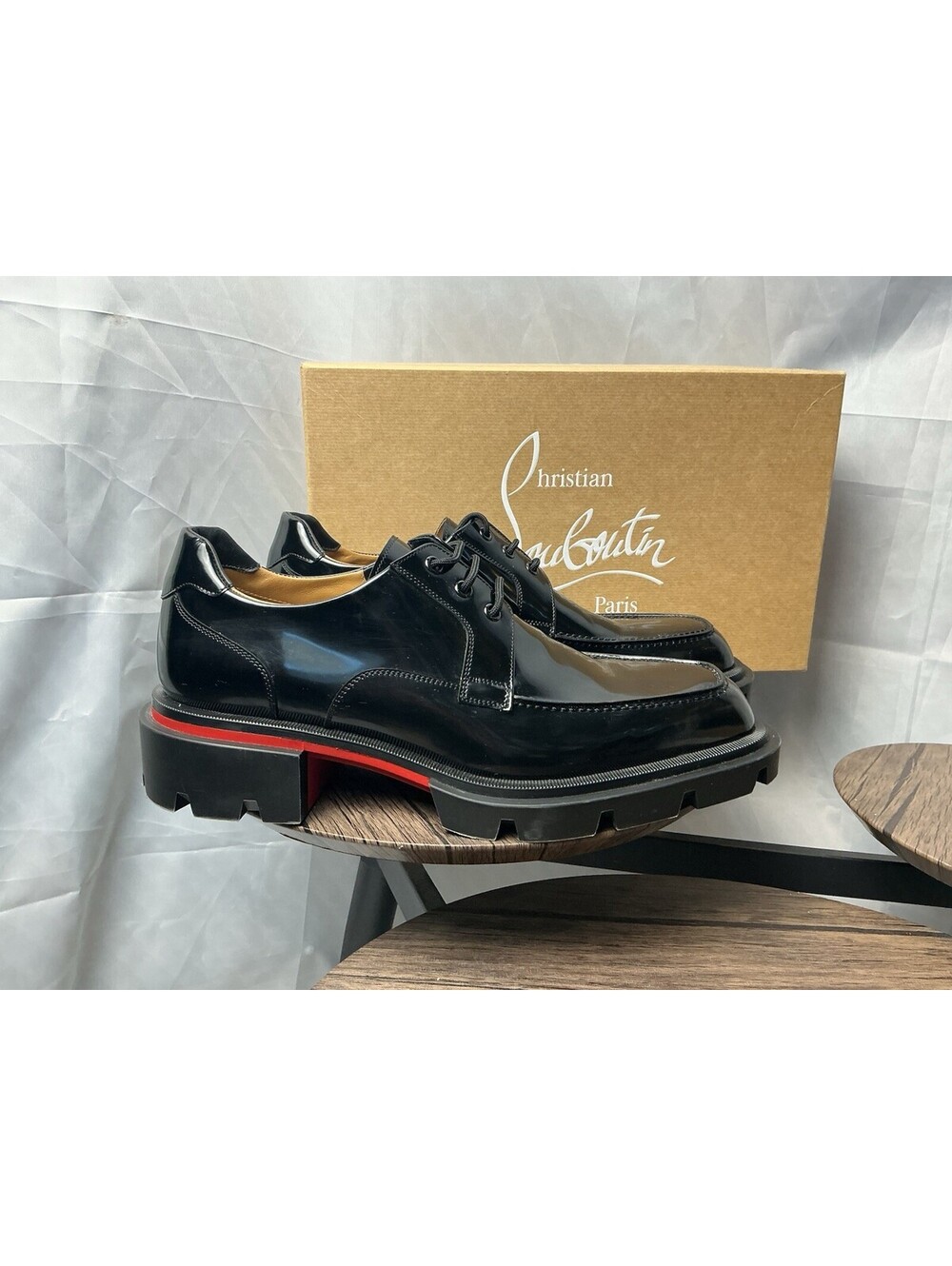 Christian Louboutin Men's Patent Leather Oxford Chunky Sole,